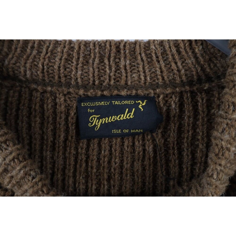 Vintage 60s 70s Rockabilly Mens 2XL Distressed Chunky Wool Ribbed Knit Sweater - Picture 4 of 8